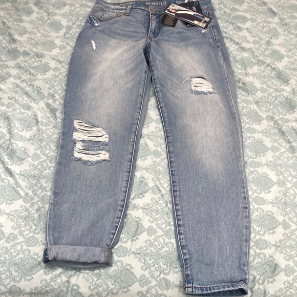 Sound/Style Denim - Sound/Style NY LA Holy Distressed Jeans Skinny Ankle Slim Sleek Sz 8 100% cotton